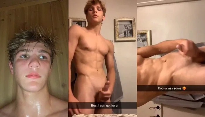 Fit twink jerks off