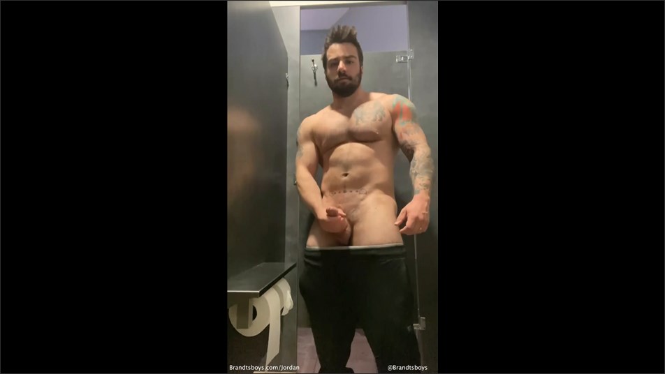 Jerking off in the bathroom stall at work and almost getting caught – JordanxBrandt