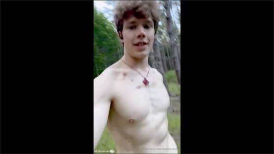 Benloves12 takes his cock out in the woods