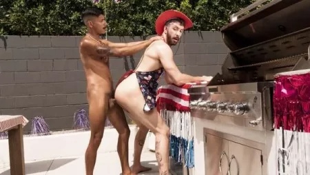 Apollo Fates and Jake Apton fuck whiel grilling – Hole of the Brave Scene 1