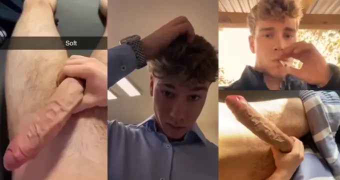 Twink jerks his long cock – a compilation