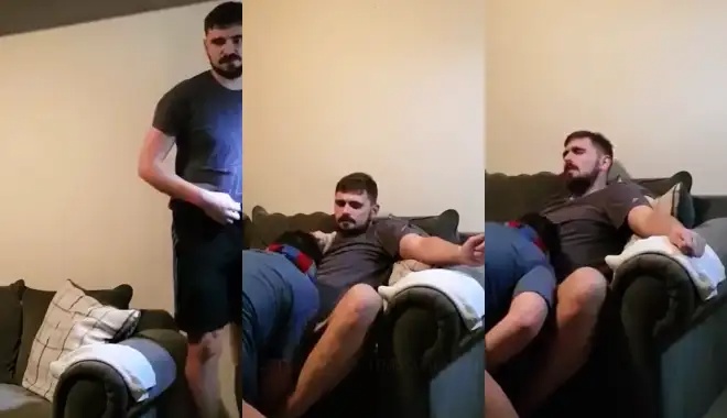 Guy gets a blowjob from his grindr hookup