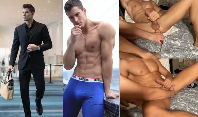 Raymondfit gets fucked with toys while he jerks off