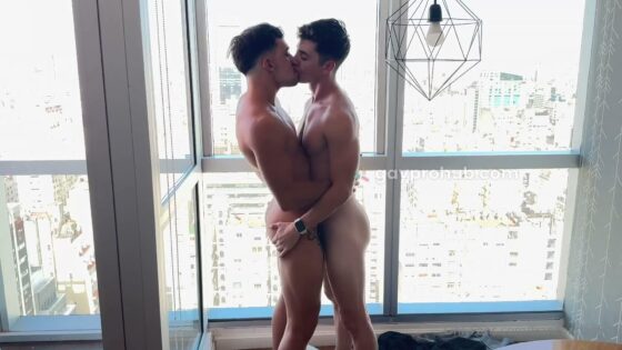 Franco Arias flip fucks with an Arab twunk on the balcony