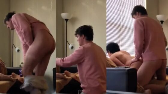 Waiting on the sofa for his fucking with a college boy