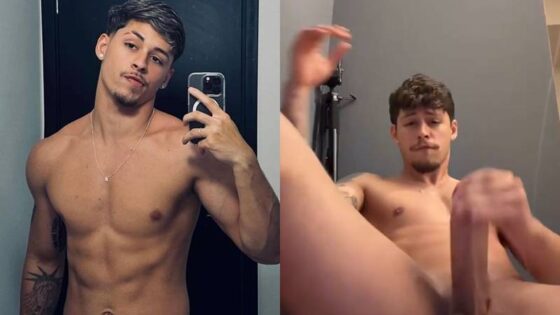 Alex Mendes jerks off around the living room
