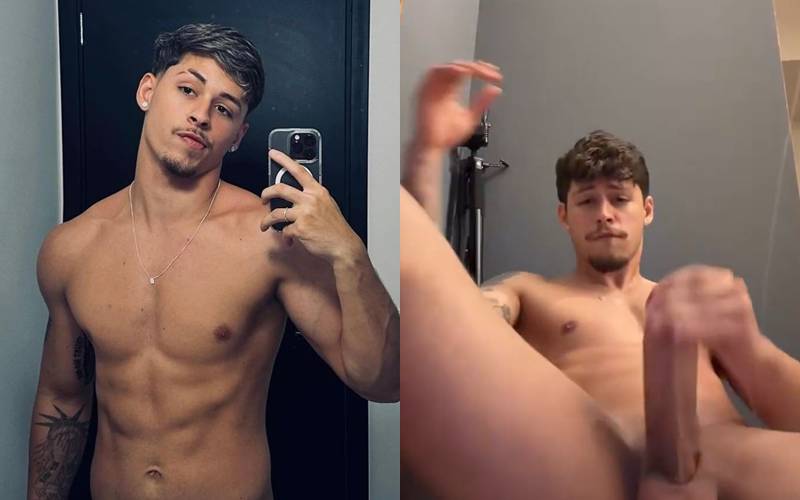 Alex Mendes jerks off around the living room