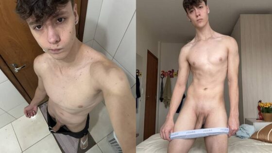 Tiktok Marcos Mazur jerks off and shoots a load while trying on underwear