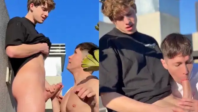 Stud gets a blowjob will grilling before they fuck feldriano