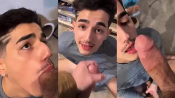 Cute twink sucks a cock and begs for his man’s load