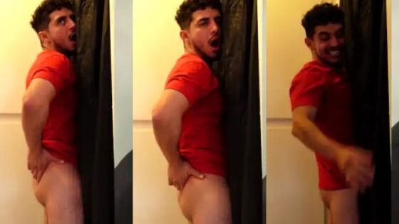Arab guy gets a blowjob through the gloryhole