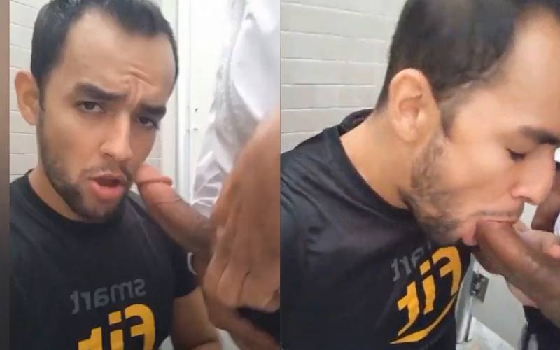 Sucking cock in the bathroom