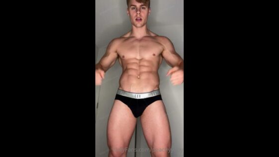 Peachyyboy flexes in his briefs