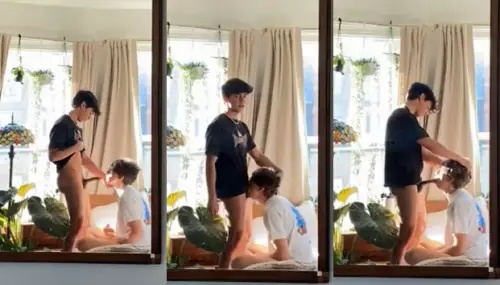 Twink gets his cock sucked by his mate