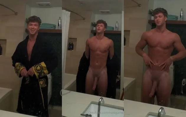 Nate Garner shows off his massive cock