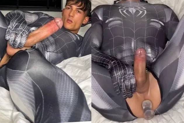 Levy Van Wilgen jerks off as spiderman