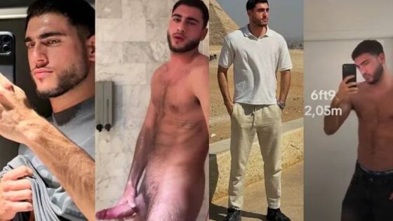 6’9” stud jerks off in the shower
