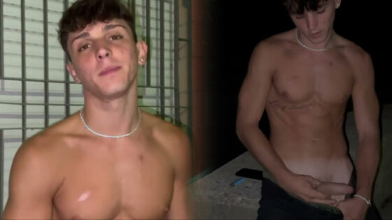 Convincing Samuele Cunto (sexysamu) to jerk off in public
