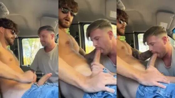 A blowjob in the front of the pickup