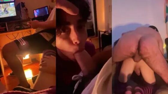 Twink interrupts his man’s gaming to fuck